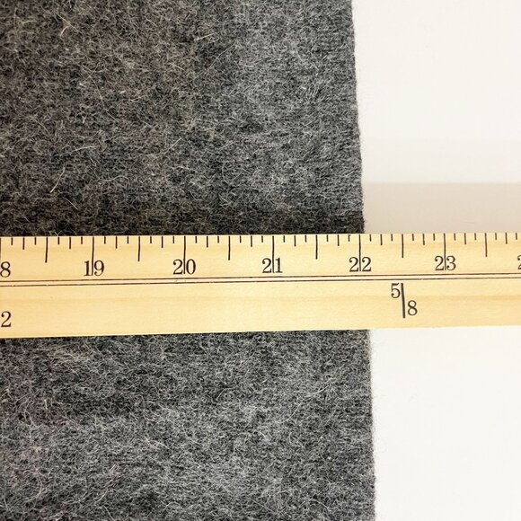 Dressbarn Gray Lambswool Button Front Cardigan Faux Fur Trim Penny Lane LARGE - Picture 5 of 6